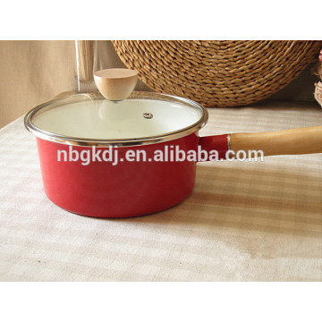 easy-clean printed enamel milk cooking pot